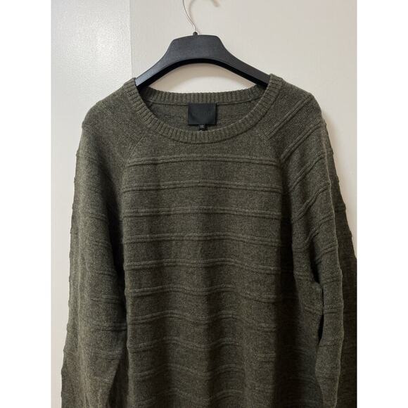 Quinn Mens Wool Cashmere Crew Neck Sweater Size XXL Army Green Quiet Luxury NWT - Picture 3 of 7